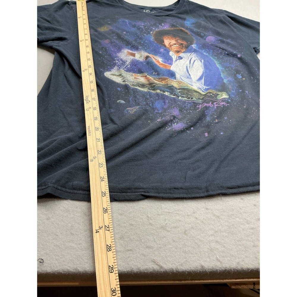 Bob Ross T Shirt Space Galaxy Graphic Art Black Large Mens Short Sleeve Tee - Picture 8 of 8